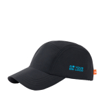 Leichte 5-Panel-Kappe mit LSF 50+ 115 g/m² Nordic Drift farbe schwarz Ansicht mit Druckbereich