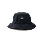 Leichter 5-Panel-Hut mit Kinnkordel 115 g/m² Nordic Drift farbe schwarz Ansicht mit Logo