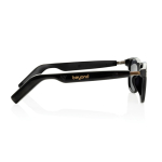 Intelligente Audio-Brille mit KI-Übersetzung, polarisiert, UV400 farbe schwarz Ansicht mit Logo