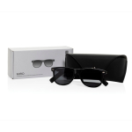 Intelligente Audio-Brille mit KI-Übersetzung, polarisiert, UV400 farbe schwarz Ansicht mit Box