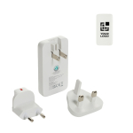 Ultraflaches Ladegerät mit Reiseadaptern und USB-C 65W farbe weiß Ansicht mit Druckbereich