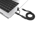 2-in-1-Schnellladekabel, geflochten, anti-verheddernd, 60 W, 120 cm farbe schwarz dritte Ansicht