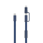 2-in-1-Schnellladekabel, geflochten, anti-verheddernd, 60 W, 120 cm farbe blau