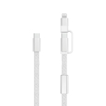 2-in-1-Schnellladekabel, geflochten, anti-verheddernd, 60 W, 120 cm farbe grau
