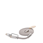 2-in-1-Schnellladekabel, geflochten, anti-verheddernd, 60 W, 120 cm farbe grau Ansicht mit Druckbereich