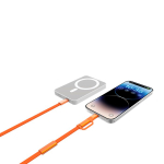 2-in-1-Schnellladekabel, geflochten, anti-verheddernd, 60 W, 120 cm farbe orange zweite Ansicht
