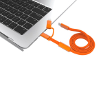 2-in-1-Schnellladekabel, geflochten, anti-verheddernd, 60 W, 120 cm farbe orange dritte Ansicht