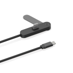 USB-C-auf-USB-C-Ladekabel mit verstellbarem Handyhalter 65W farbe schwarz