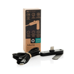 USB-C-auf-USB-C-Ladekabel mit verstellbarem Handyhalter 65W farbe schwarz Ansicht mit Box
