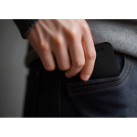 Ultraflache Powerbank, 4 mm, mit kabelloser Ladefunktion, 3.000 mAh farbe schwarz Lifestyle-Bild