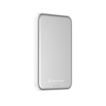 Ultradünne magnetische Qi2.2-Powerbank aus recyceltem Aluminium, 5.000 mAh farbe silber zweite Ansicht