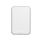 Ultradünne magnetische Qi2.2-Powerbank aus recyceltem Aluminium, 5.000 mAh farbe silber vierte Ansicht