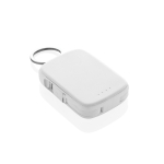 Powerbank als Schlüsselanhänger mit integrierten Kabeln, 2.000 mAh farbe weiß