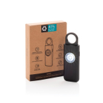 Intelligenter persönlicher Alarm mit Licht und USB-C-Ladung 150 dB farbe schwarz Ansicht mit Box