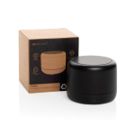 Kompakter kabelloser Lautsprecher mit Bluetooth 5.3 und 3 W Klang farbe schwarz Ansicht mit Box