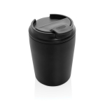 Thermobecher aus Kunststoff für Kaffee mit tropfsicherem Deckel 220 ml farbe schwarz