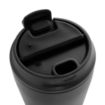 Thermobecher aus Kunststoff für Kaffee mit tropfsicherem Deckel 220 ml farbe schwarz sechste Ansicht