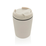 Thermobecher aus Kunststoff für Kaffee mit tropfsicherem Deckel 220 ml farbe beige