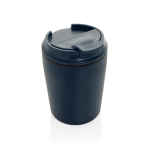 Thermobecher aus Kunststoff für Kaffee mit tropfsicherem Deckel 220 ml farbe marineblau