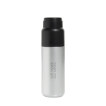 Thermoflasche mit integrierter Bechertasse, auslaufsicher und vakuumisoliert 500 ml farbe silber Ansicht mit Druckbereich