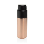 Thermoflasche mit integrierter Bechertasse, auslaufsicher und vakuumisoliert 500 ml farbe taupe