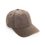 6-Panel-Cap in gewaschener Optik aus recycelter Baumwolle 270 g/m² farbe braun