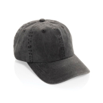 6-Panel-Cap in gewaschener Optik aus recycelter Baumwolle 270 g/m² farbe schwarz