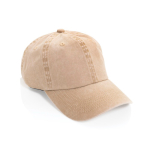 6-Panel-Cap in gewaschener Optik aus recycelter Baumwolle 270 g/m² farbe beige