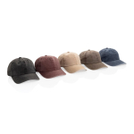 6-Panel-Cap in gewaschener Optik aus recycelter Baumwolle 270 g/m² farbe beige Ansicht in verschiedenen Farben