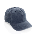6-Panel-Cap in gewaschener Optik aus recycelter Baumwolle 270 g/m² farbe marineblau