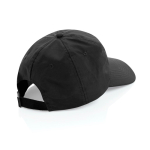 Leichte und atmungsaktive 5-Panel-Kappe aus recyceltem Nylon farbe schwarz vierte Ansicht