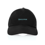 Leichte und atmungsaktive 5-Panel-Kappe aus recyceltem Nylon farbe schwarz Ansicht mit Logo