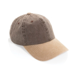 Zweifarbige 6-Panel-Cap aus Baumwolle mit verstellbarem Verschluss 270 g/m² farbe braun