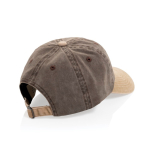 Zweifarbige 6-Panel-Cap aus Baumwolle mit verstellbarem Verschluss 270 g/m² farbe braun zweite Ansicht