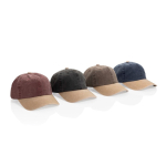 Zweifarbige 6-Panel-Cap aus Baumwolle mit verstellbarem Verschluss 270 g/m² farbe braun Ansicht in verschiedenen Farben