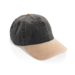 Zweifarbige 6-Panel-Cap aus Baumwolle mit verstellbarem Verschluss 270 g/m² farbe schwarz