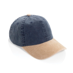 Zweifarbige 6-Panel-Cap aus Baumwolle mit verstellbarem Verschluss 270 g/m² farbe marineblau