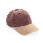 Zweifarbige 6-Panel-Cap aus Baumwolle mit verstellbarem Verschluss 270 g/m² farbe dunkelbraun