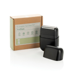 Tragbarer wiederaufladbarer Rasierer mit Display und Reisesperre farbe schwarz Ansicht mit Box