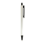 Dreikant-Kugelschreiber aus recyceltem Kunststoff mit Klick, blaue Tinte farbe silber dritte Ansicht