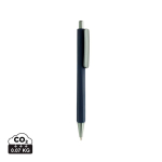 Dreikant-Kugelschreiber aus recyceltem Kunststoff mit Klick, blaue Tinte farbe marineblau