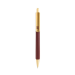 Ergonomischer Dreikant-Kugelschreiber mit Soft-Touch, blaue Tinte farbe braun Ansicht mit Logo
