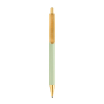 Ergonomischer Dreikant-Kugelschreiber mit Soft-Touch, blaue Tinte farbe grün zweite Ansicht