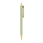 Ergonomischer Dreikant-Kugelschreiber mit Soft-Touch, blaue Tinte farbe grün dritte Ansicht