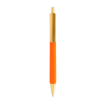 Ergonomischer Dreikant-Kugelschreiber mit Soft-Touch, blaue Tinte farbe orange zweite Ansicht