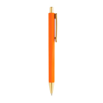 Ergonomischer Dreikant-Kugelschreiber mit Soft-Touch, blaue Tinte farbe orange dritte Ansicht