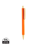 Ergonomischer Dreikant-Kugelschreiber mit Soft-Touch, blaue Tinte farbe orange