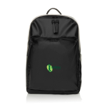 Laptop-Rucksack mit Fächern und 16 l Fassungsvermögen Swiss Peak 15,6” farbe schwarz Ansicht mit Logo