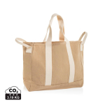 Strandtasche aus recyceltem Canvas mit Waschfinish 400 g/m² farbe beige