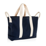 Strandtasche aus recyceltem Canvas mit Waschfinish 400 g/m² farbe marineblau
